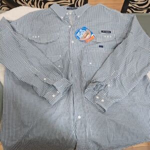 Columbia Men's Blue Gingham Button Down Shirt